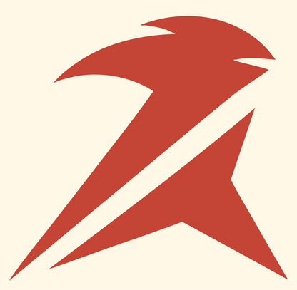 Swooping Falcon Silhouette Logo #fff8e7/#c44536