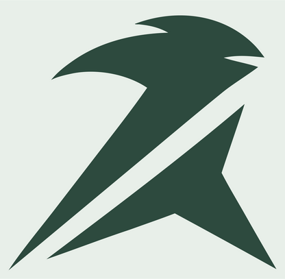 Swooping Falcon Silhouette Logo #e8efe9/#2d4a3e