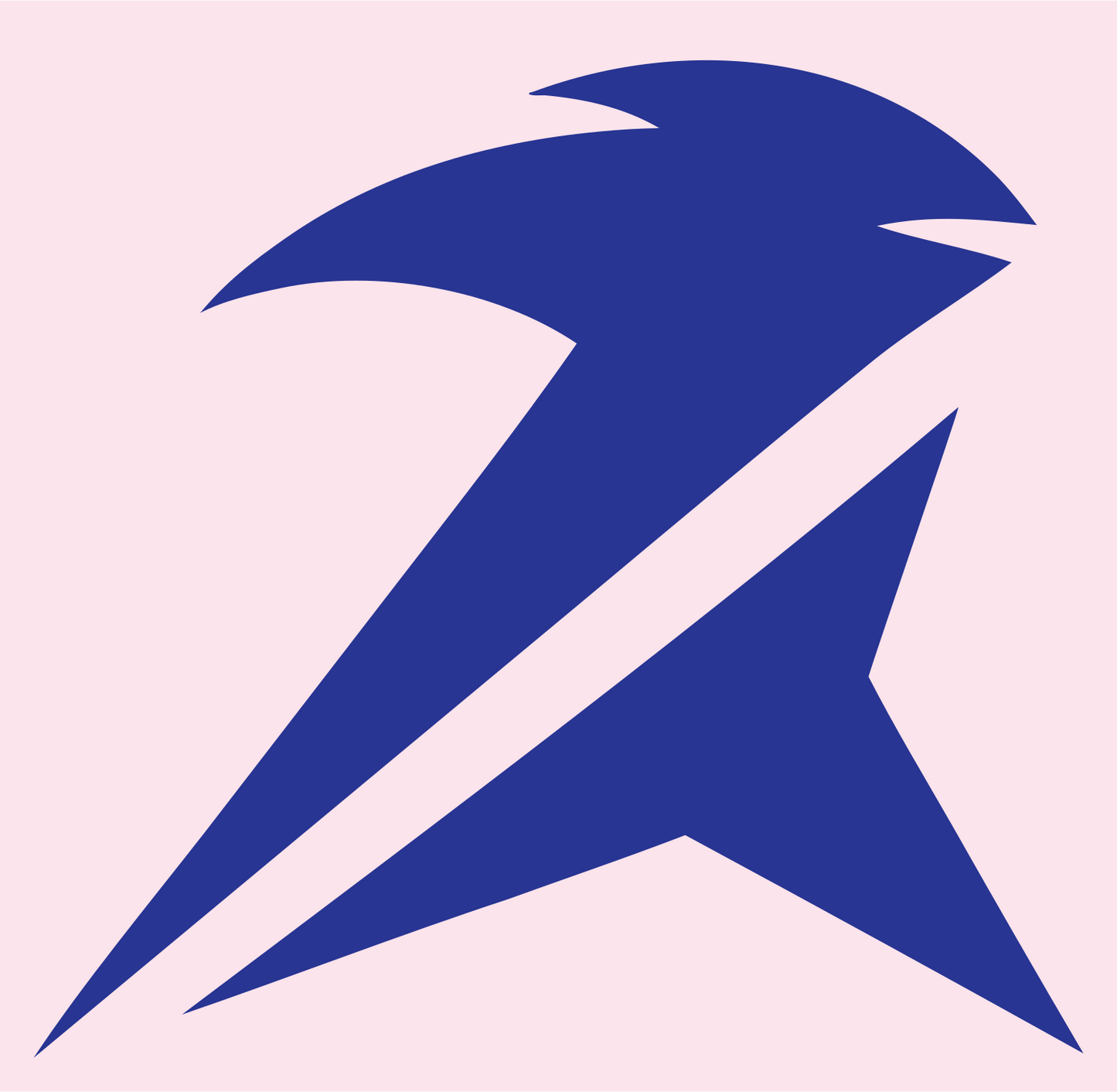 Swooping Falcon Silhouette Logo #fce4ec/#283593