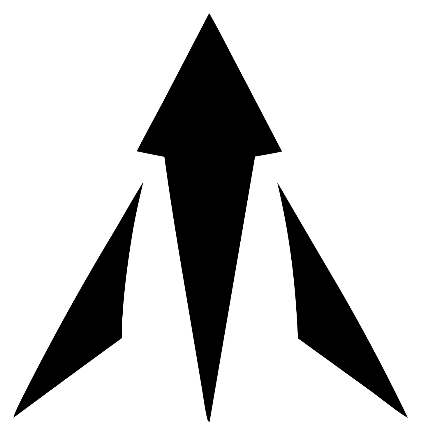 Triple Arrow Burst Logo #ffffff/#000000