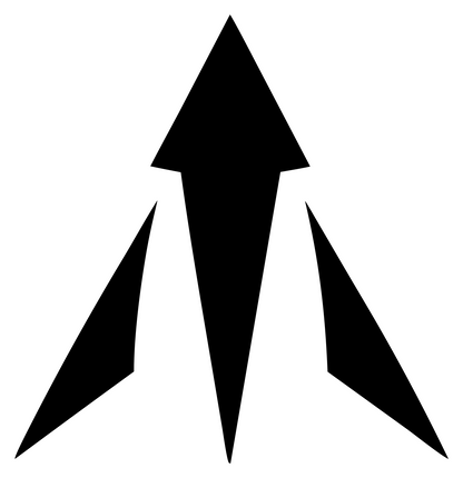 Triple Arrow Burst Logo #ffffff/#000000