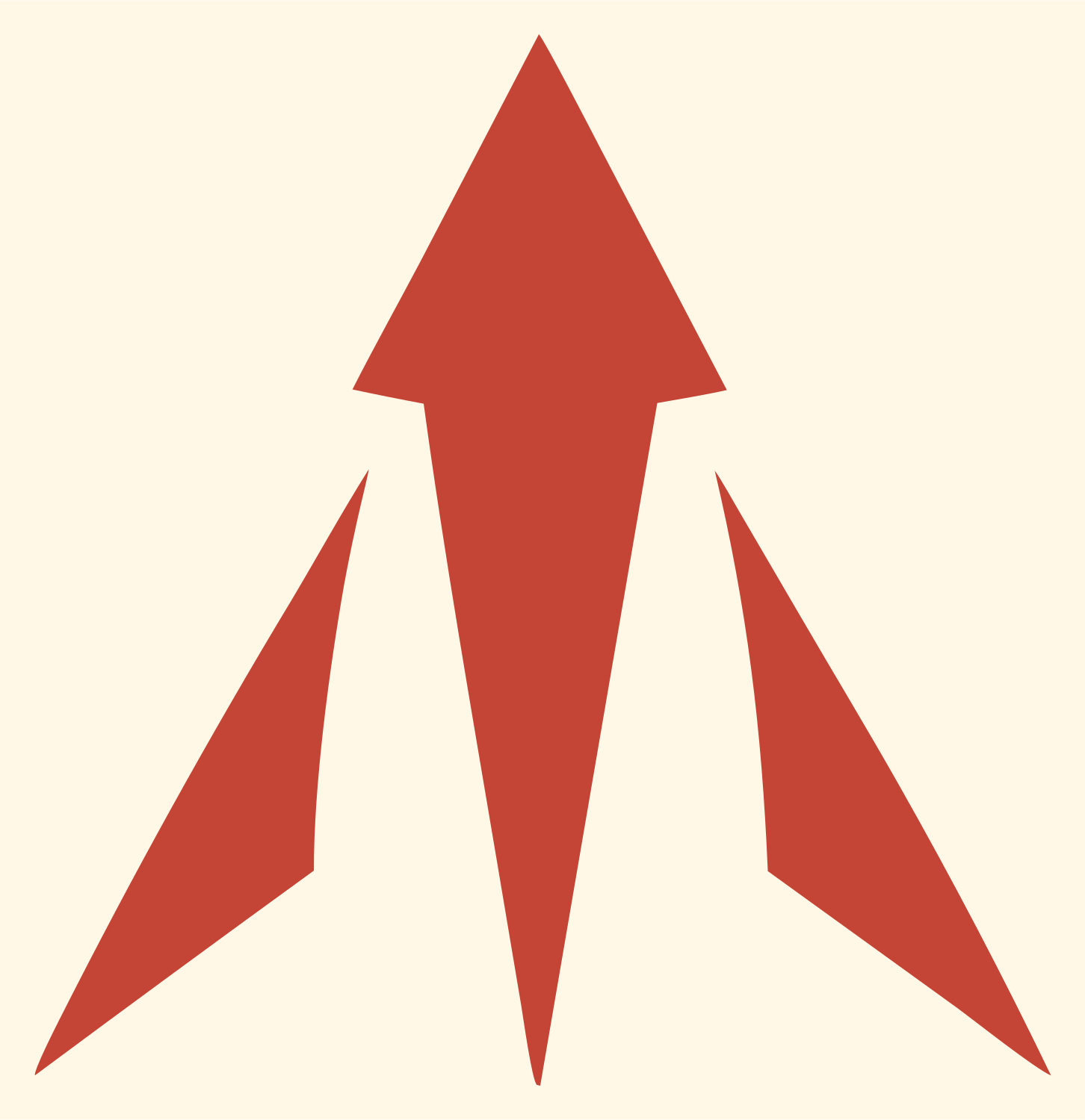Triple Arrow Burst Logo #fff8e7/#c44536