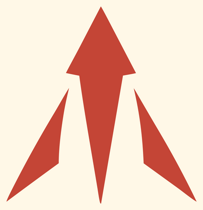 Triple Arrow Burst Logo #fff8e7/#c44536
