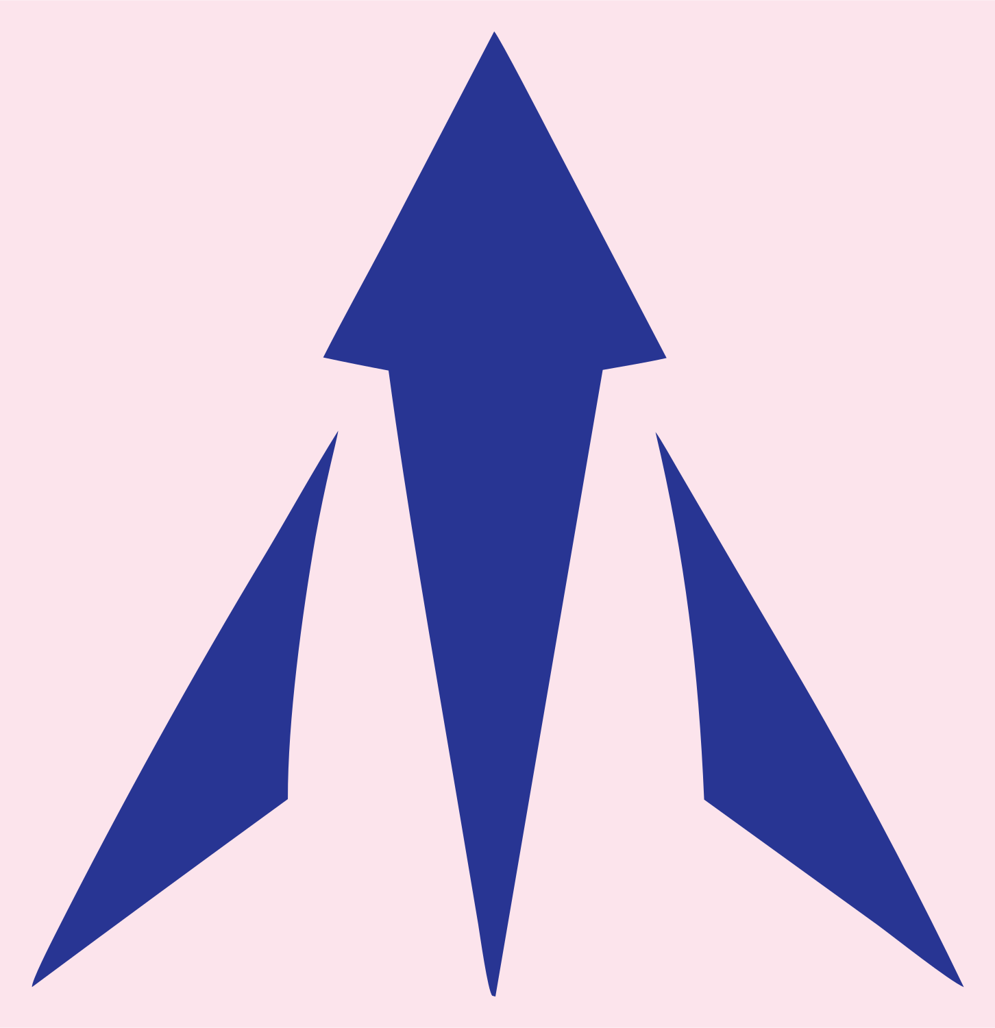 Triple Arrow Burst Logo #fce4ec/#283593