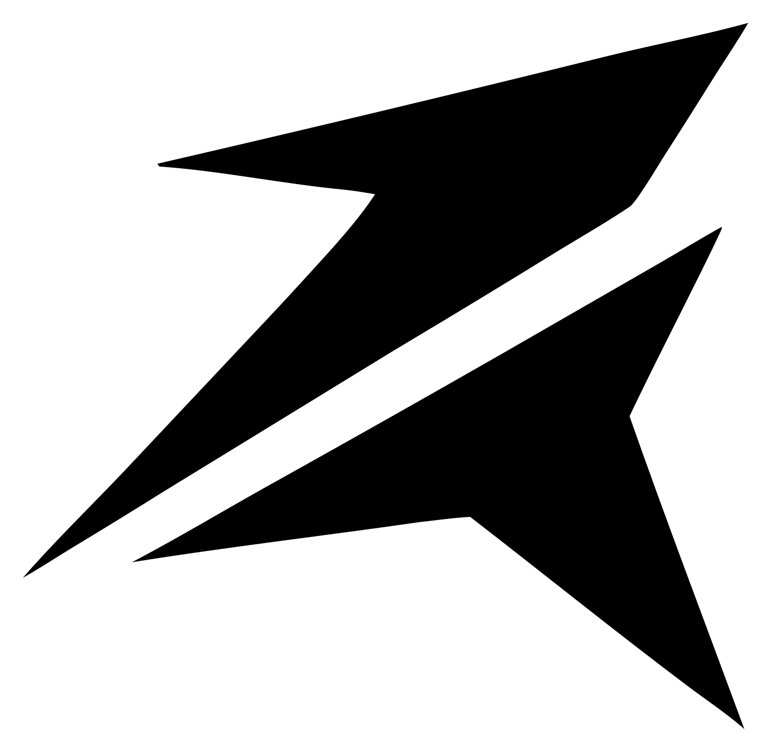 Jagged Lightning Strike Logo #ffffff/#000000