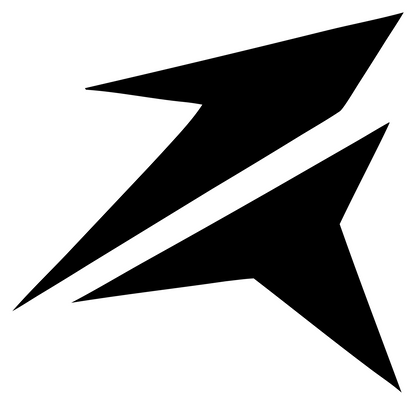 Jagged Lightning Strike Logo #ffffff/#000000