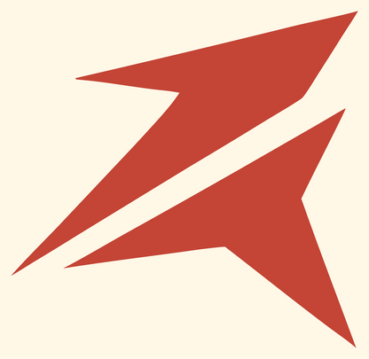 Jagged Lightning Strike Logo #fff8e7/#c44536