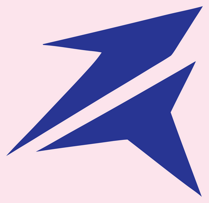 Jagged Lightning Strike Logo #fce4ec/#283593