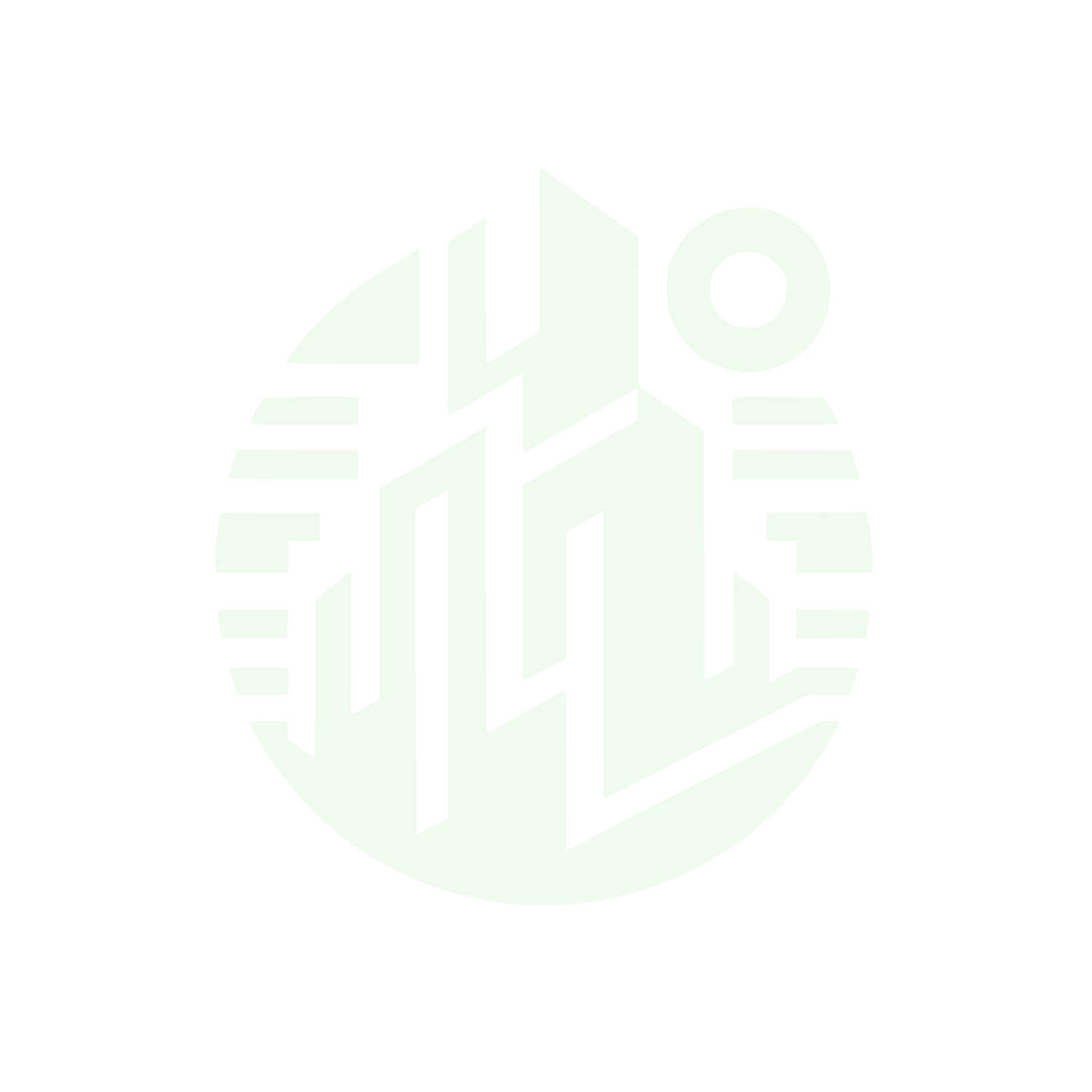 Building with Sun in Circle Logo #F1FAEE