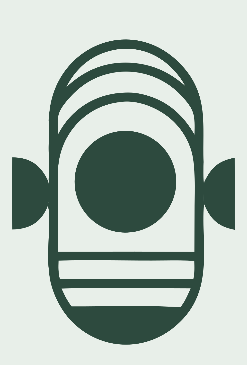 Bold Geometric Fish Logo #e8efe9/#2d4a3e