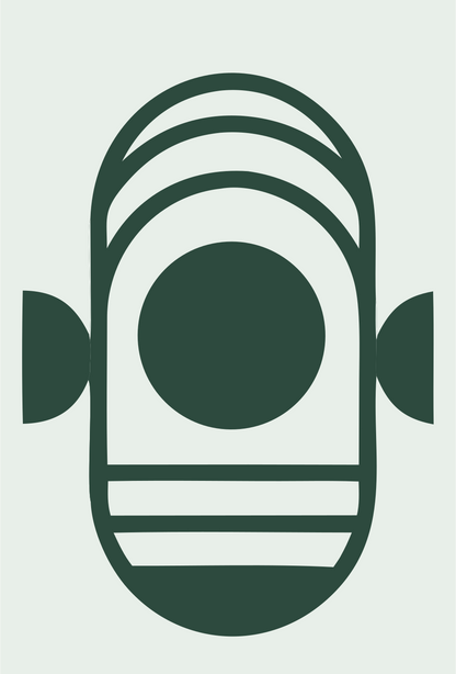 Bold Geometric Fish Logo #e8efe9/#2d4a3e
