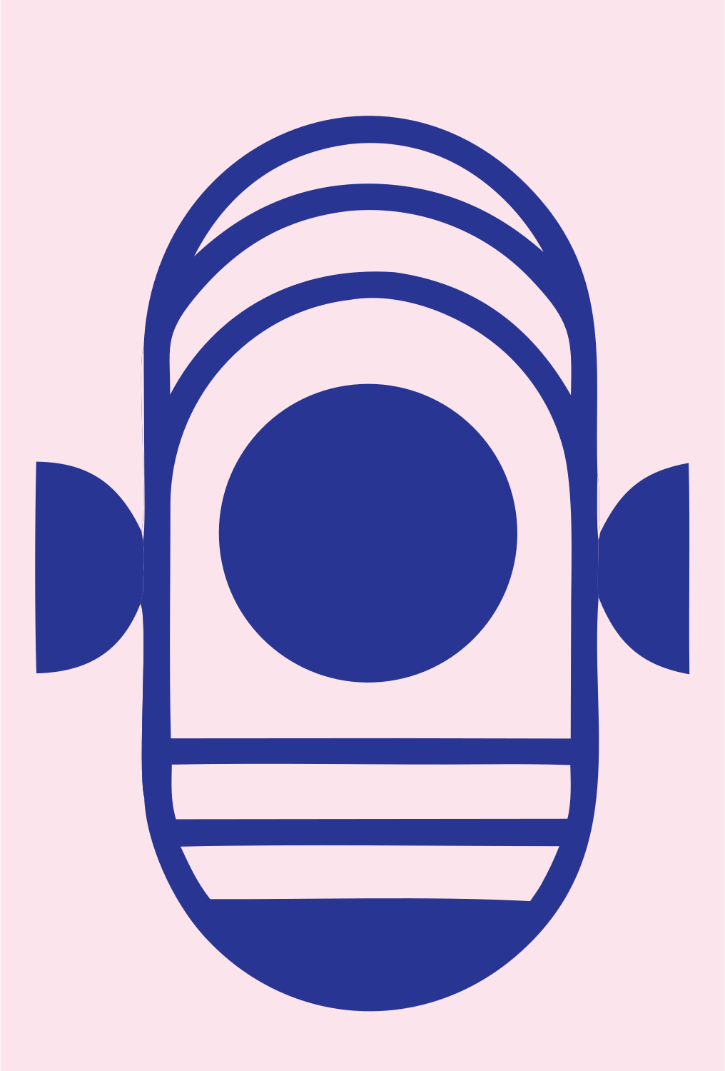 Bold Geometric Fish Logo #fce4ec/#283593