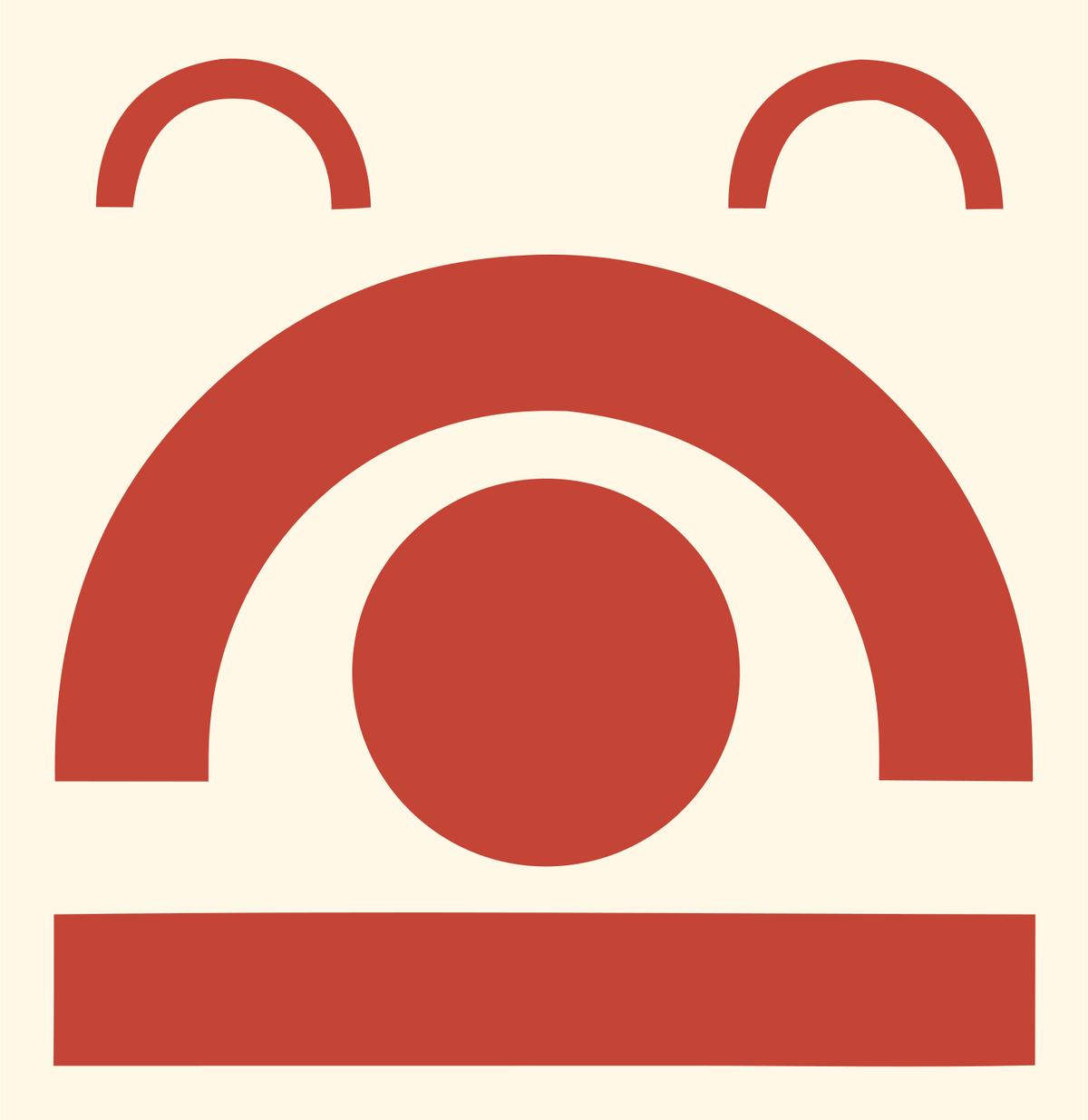 Bold Geometric Sunset Logo #fff8e7/#c44536