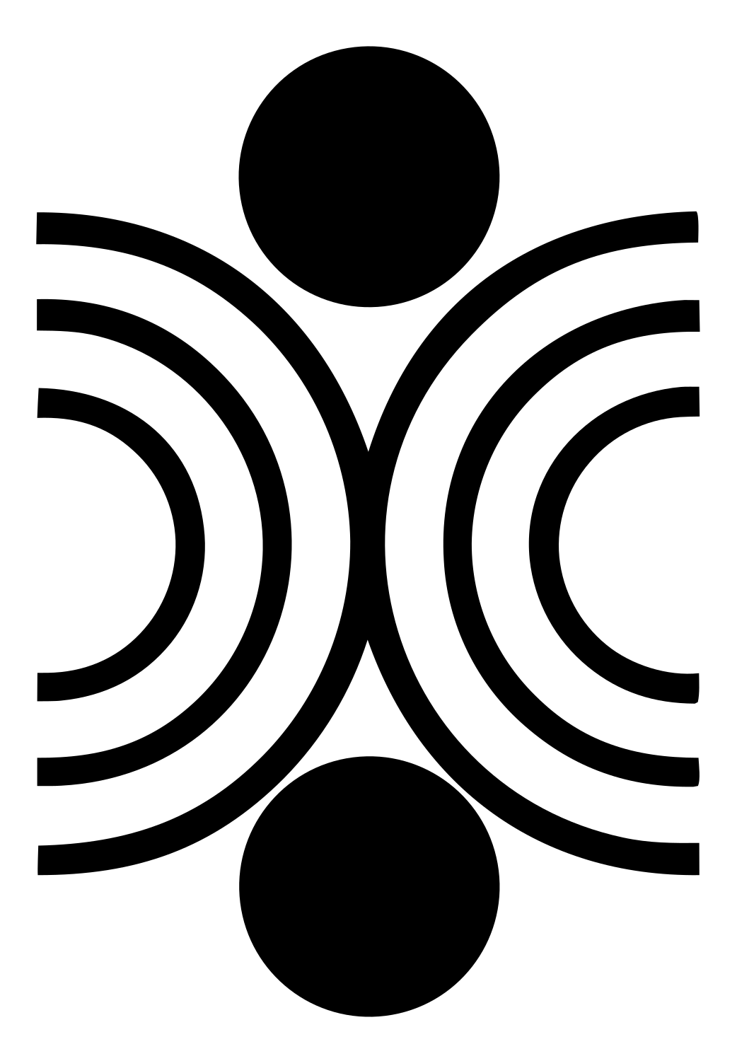 Concentric Arcs Circle Logo #ffffff/#000000