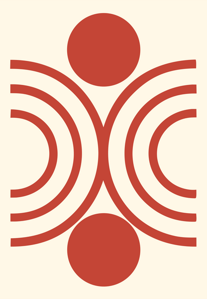Concentric Arcs Circle Logo #fff8e7/#c44536
