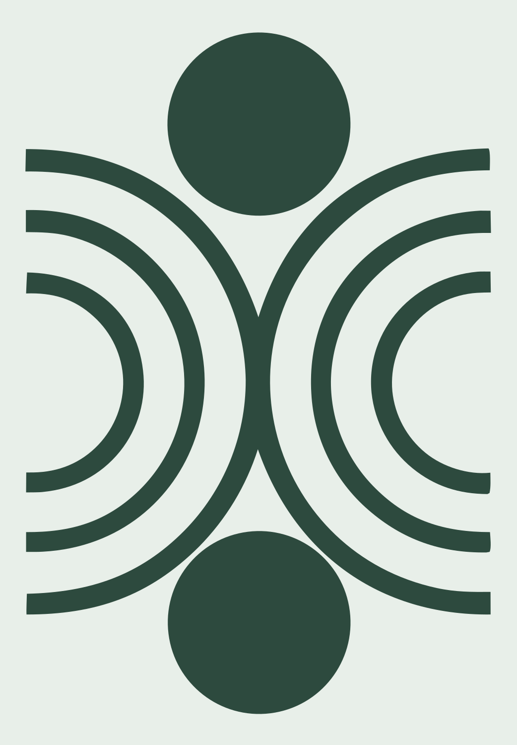 Concentric Arcs Circle Logo #e8efe9/#2d4a3e