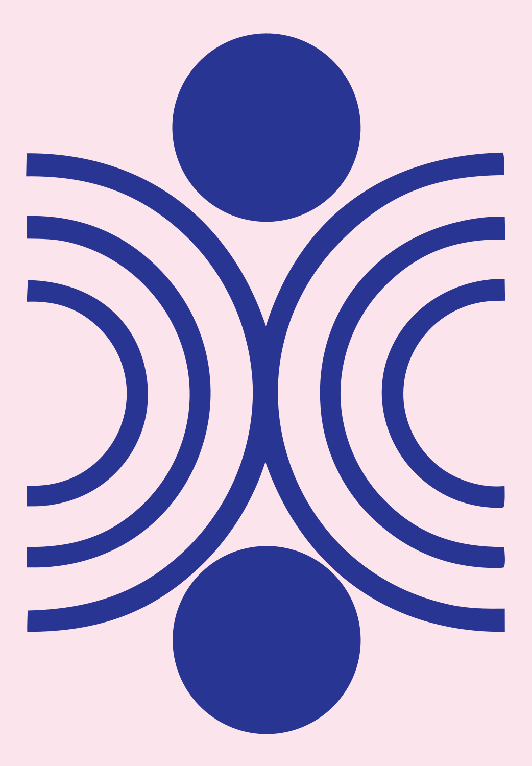 Concentric Arcs Circle Logo #fce4ec/#283593