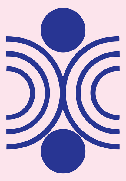 Concentric Arcs Circle Logo #fce4ec/#283593