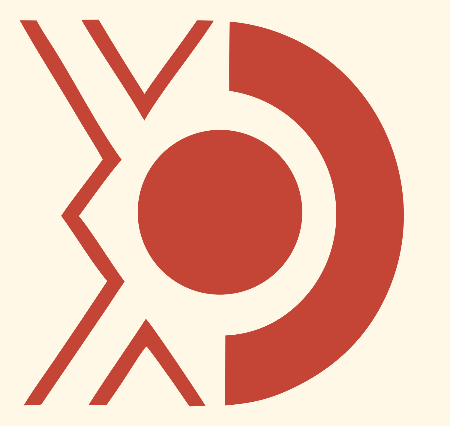 Circle Arc Chevron Logo #fff8e7/#c44536