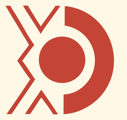 Circle Arc Chevron Logo #fff8e7/#c44536
