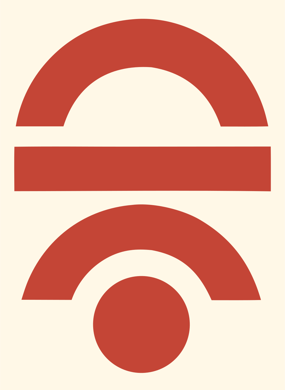 Half Arc Horizon Logo #fff8e7/#c44536