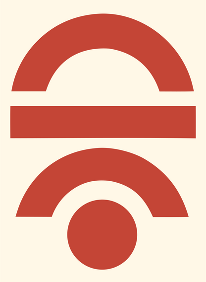 Half Arc Horizon Logo #fff8e7/#c44536