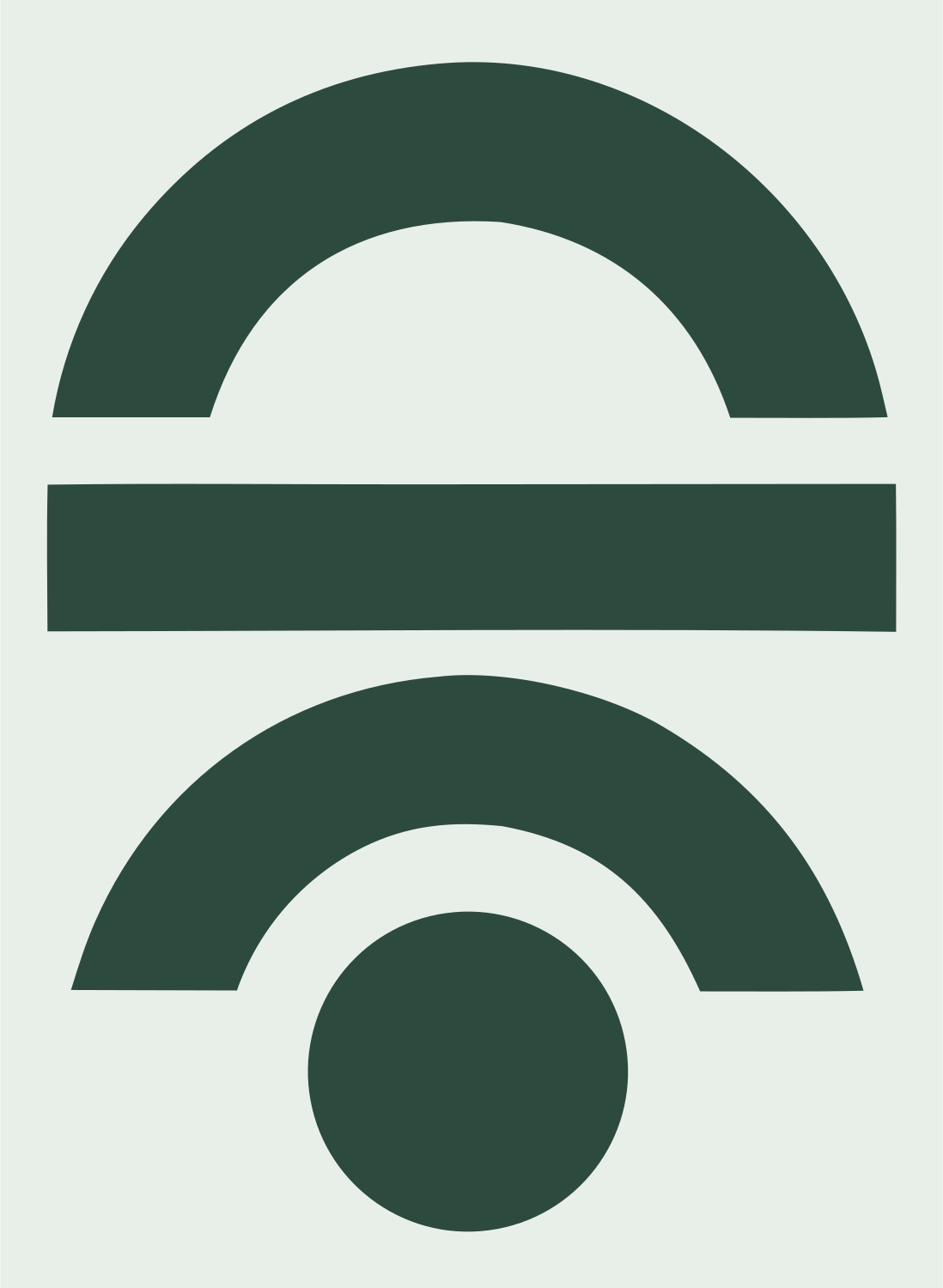 Half Arc Horizon Logo #e8efe9/#2d4a3e