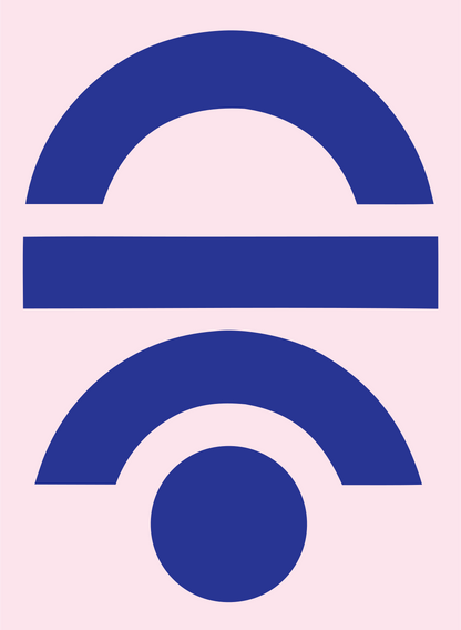 Half Arc Horizon Logo #fce4ec/#283593