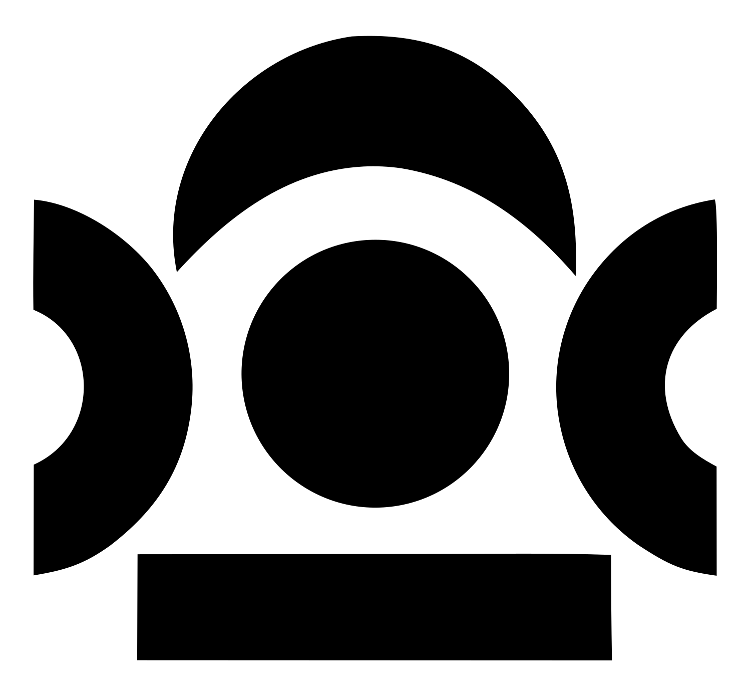 Triple Circle Arch Logo #ffffff/#000000