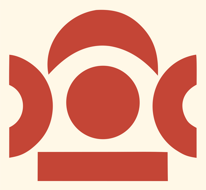 Triple Circle Arch Logo #fff8e7/#c44536