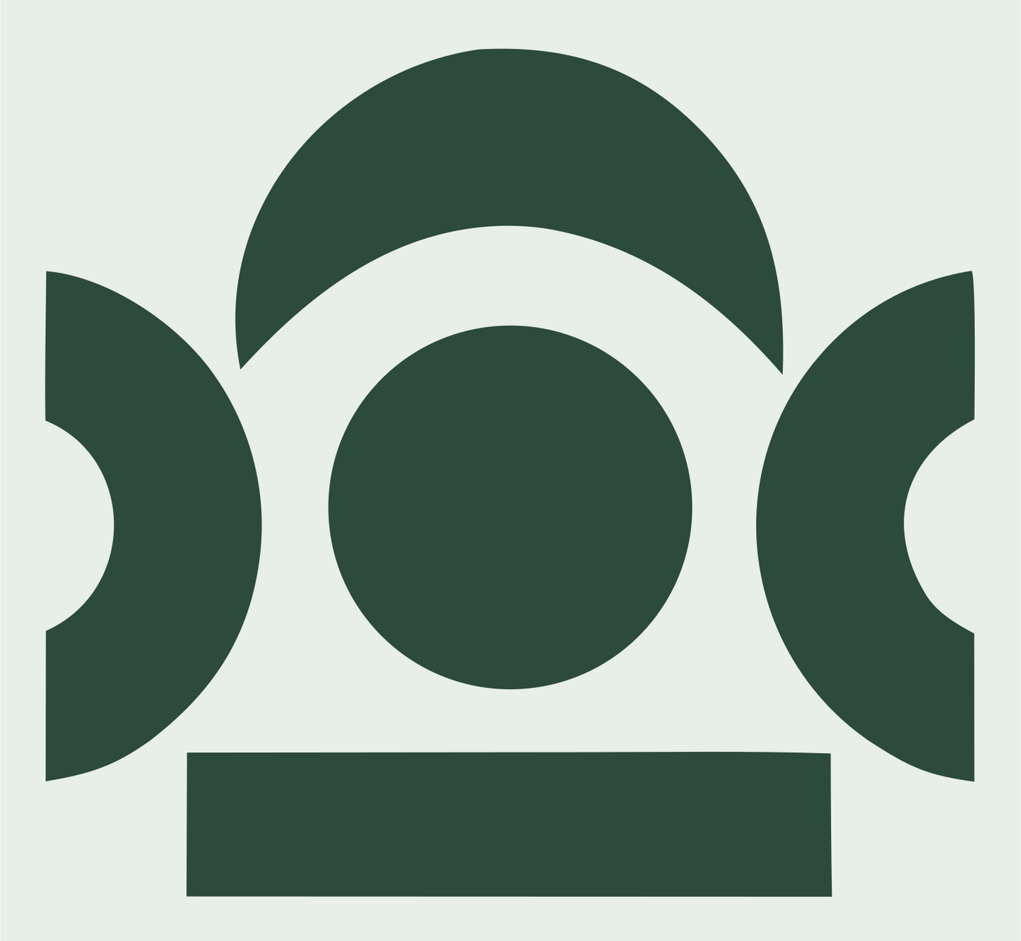 Triple Circle Arch Logo #e8efe9/#2d4a3e