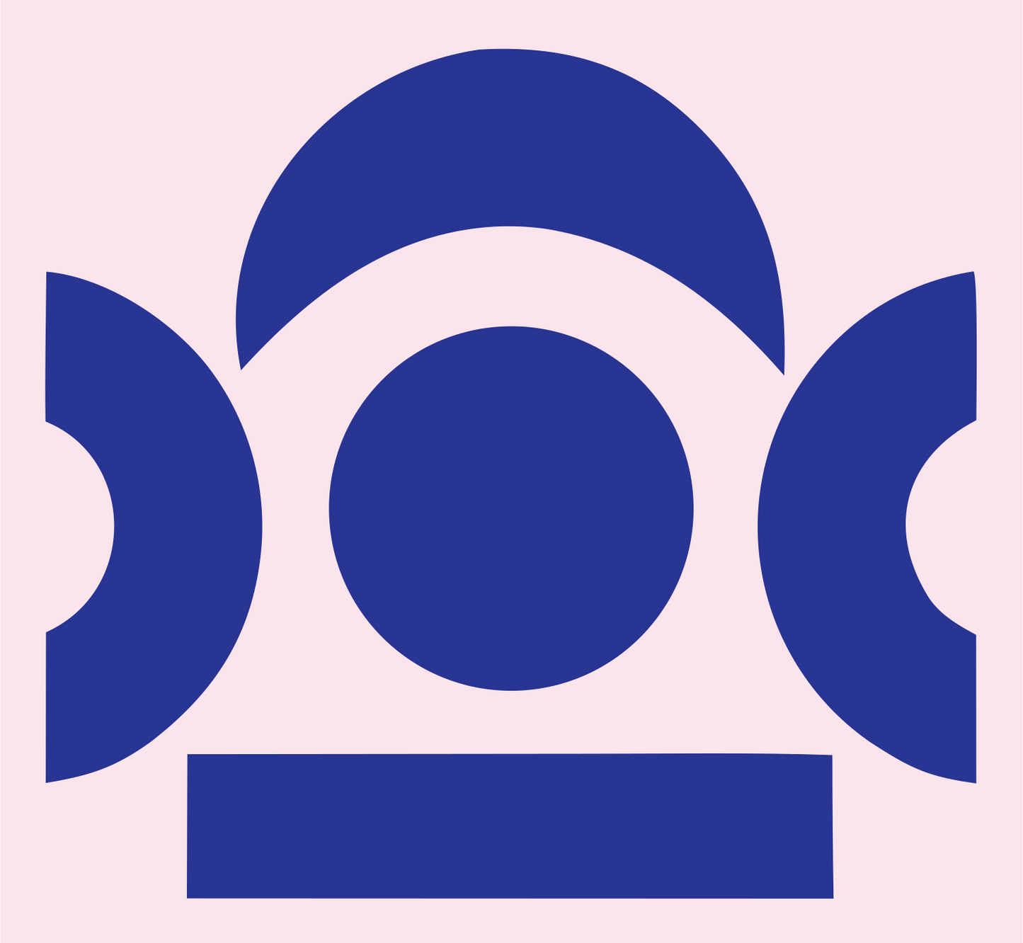 Triple Circle Arch Logo #fce4ec/#283593