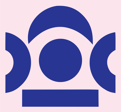 Triple Circle Arch Logo #fce4ec/#283593