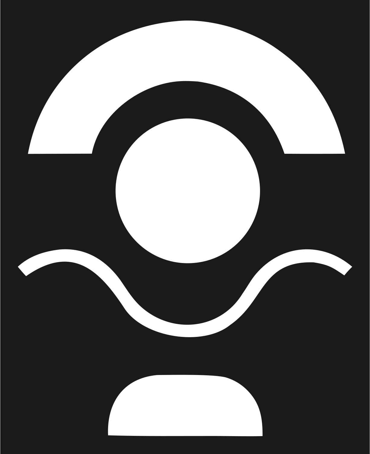 Circle Wave Arch Logo #1a1a1a/#ffffff