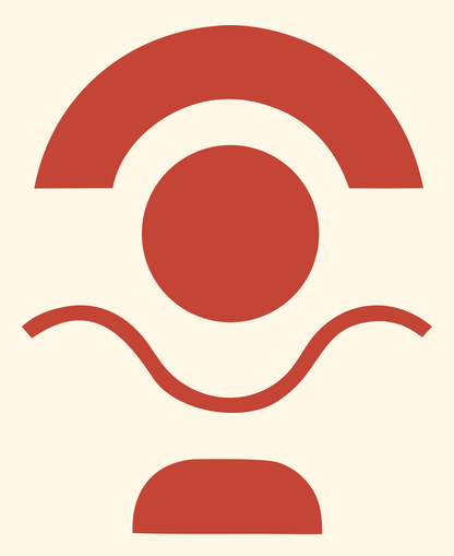Circle Wave Arch Logo #fff8e7/#c44536