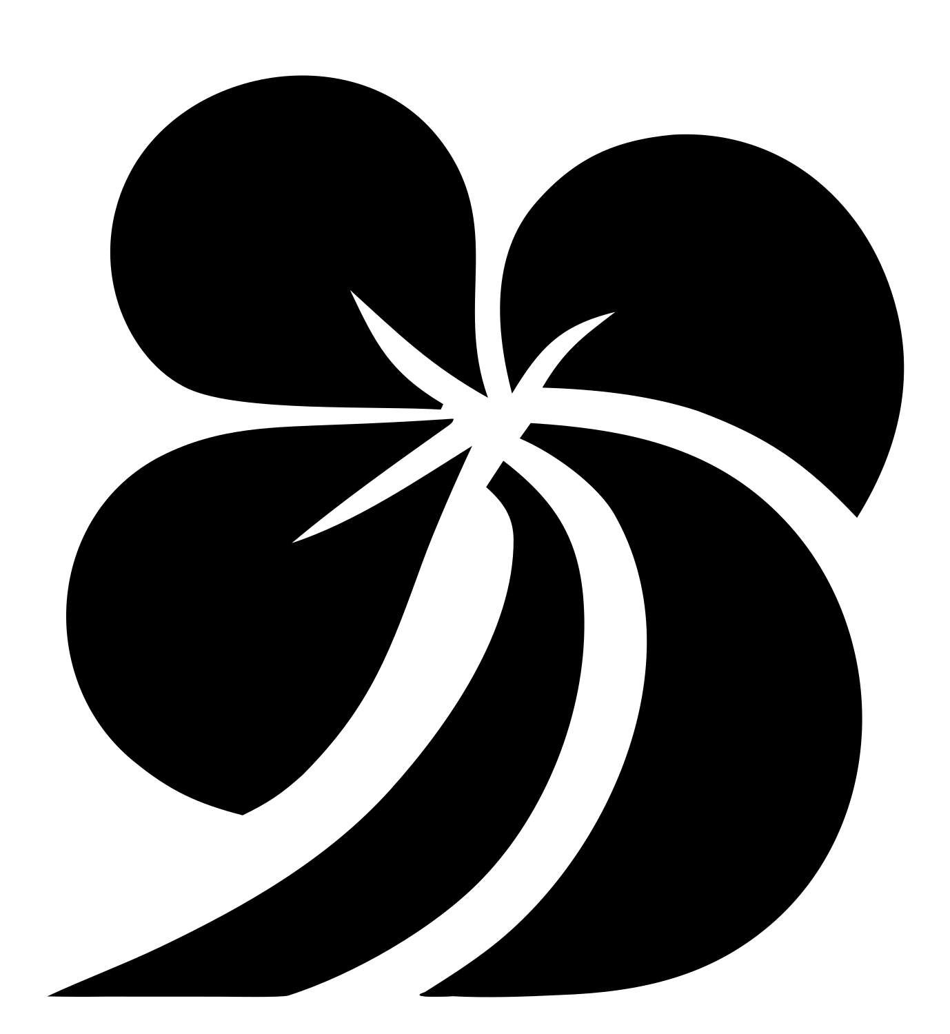 Four Petal Bloom Logo #ffffff/#000000