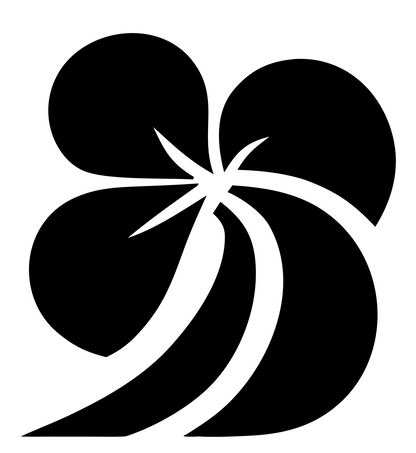 Four Petal Bloom Logo #ffffff/#000000