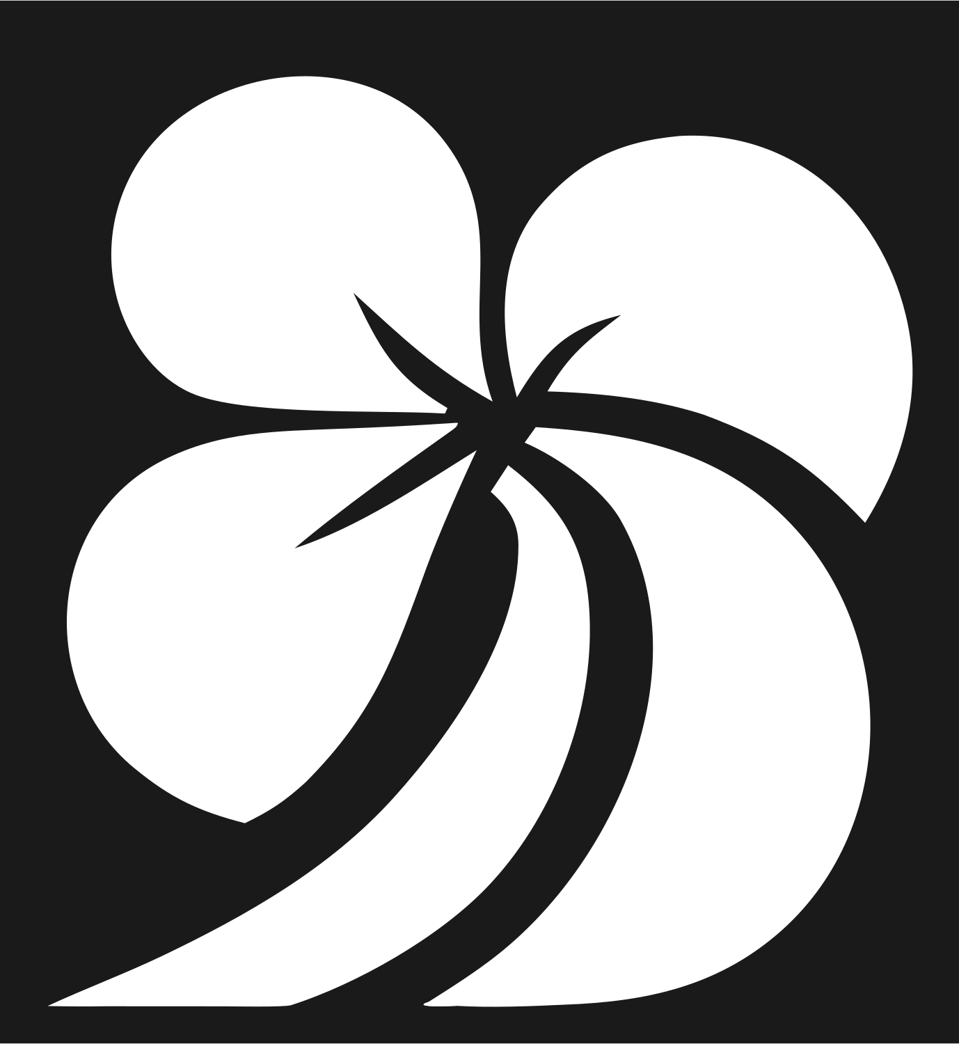 Four Petal Bloom Logo #1a1a1a/#ffffff