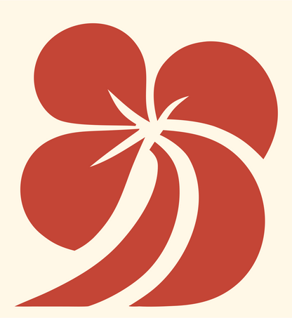Four Petal Bloom Logo #fff8e7/#c44536