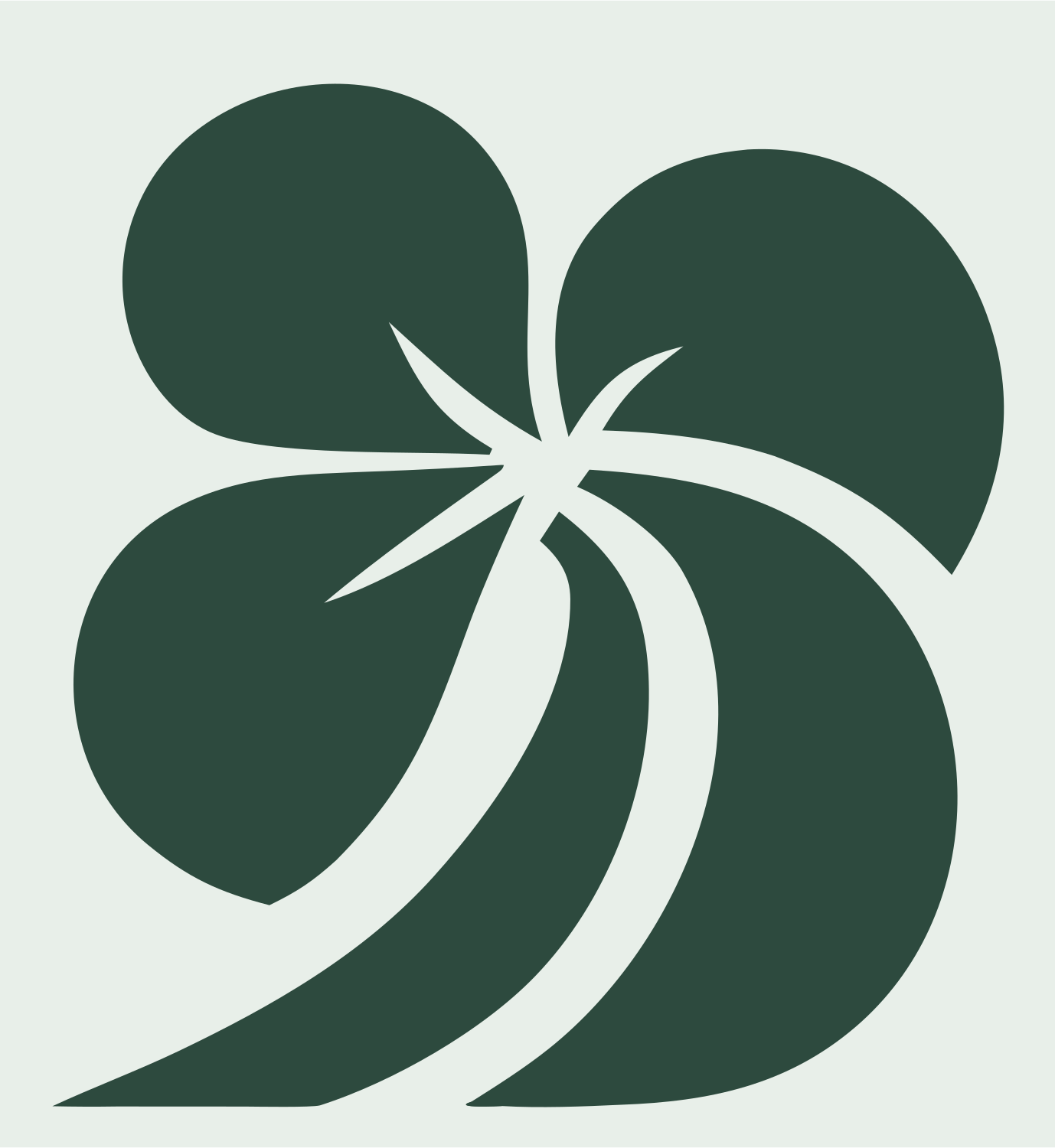 Four Petal Bloom Logo #e8efe9/#2d4a3e
