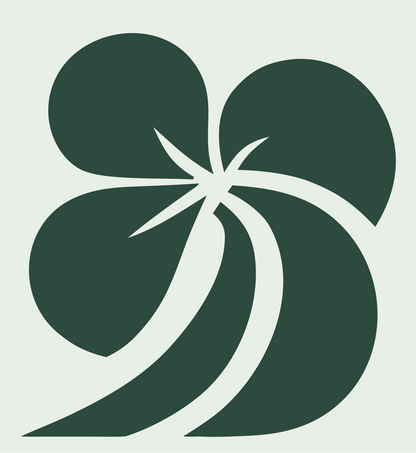 Four Petal Bloom Logo #e8efe9/#2d4a3e