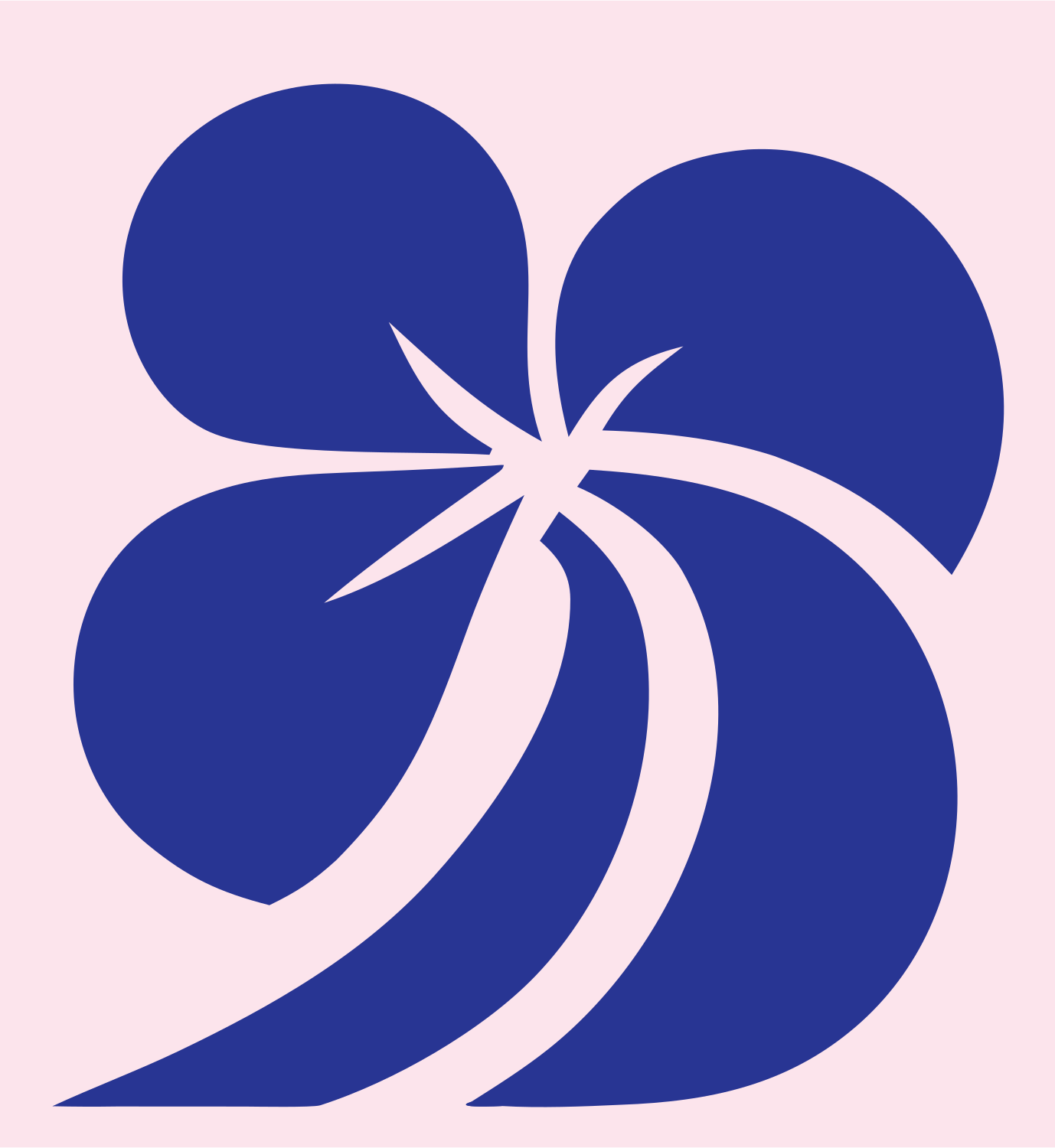 Four Petal Bloom Logo #fce4ec/#283593