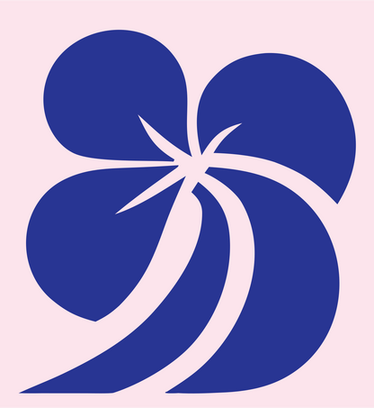 Four Petal Bloom Logo #fce4ec/#283593