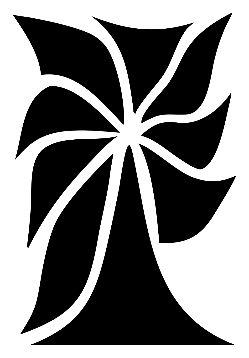 Tropical Palm Flower Logo #ffffff/#000000