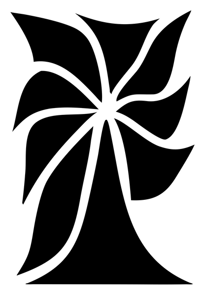 Tropical Palm Flower Logo #ffffff/#000000