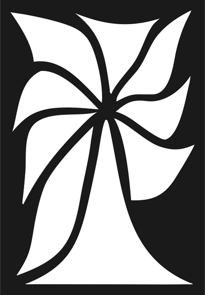 Tropical Palm Flower Logo #1a1a1a/#ffffff