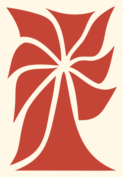 Tropical Palm Flower Logo #fff8e7/#c44536