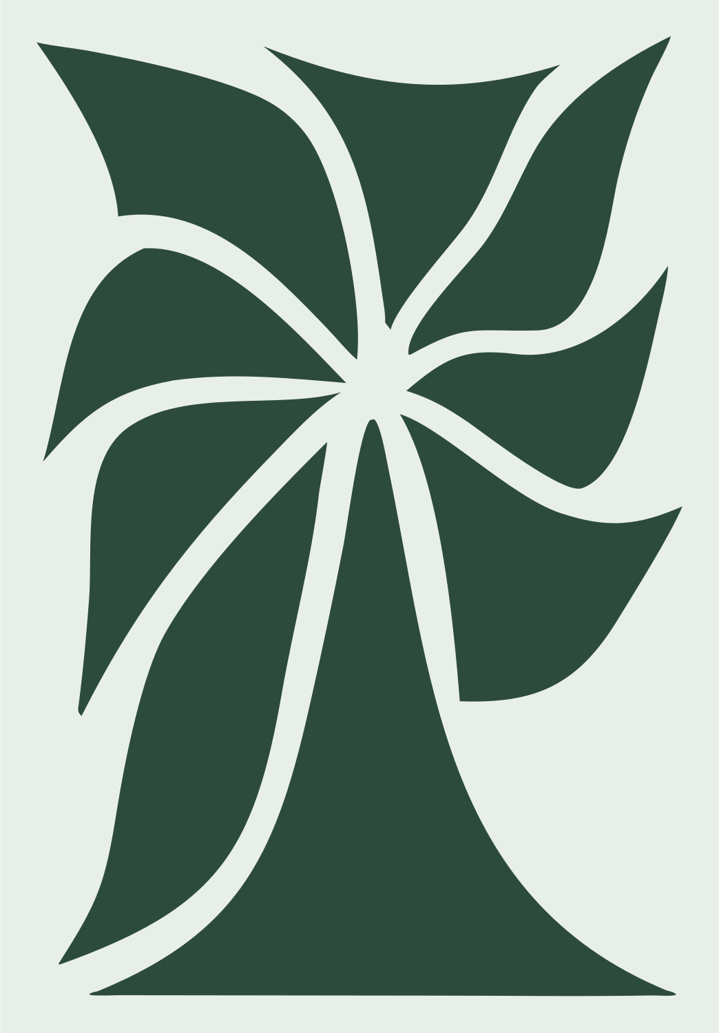 Tropical Palm Flower Logo #e8efe9/#2d4a3e
