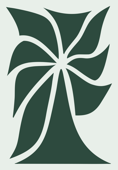 Tropical Palm Flower Logo #e8efe9/#2d4a3e