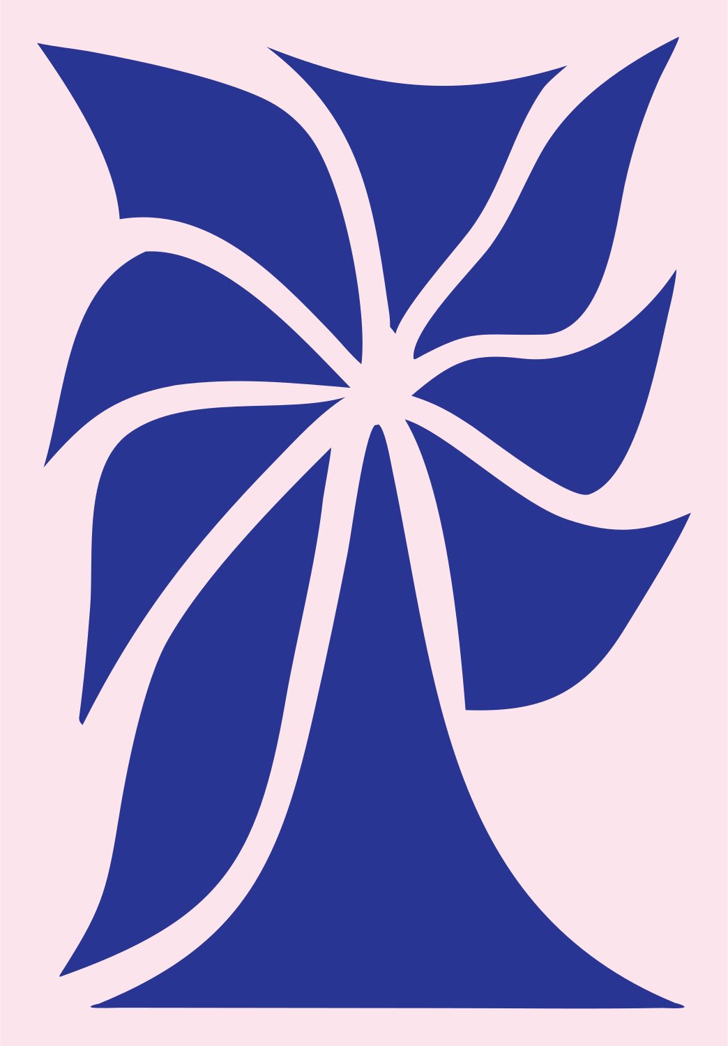 Tropical Palm Flower Logo #fce4ec/#283593